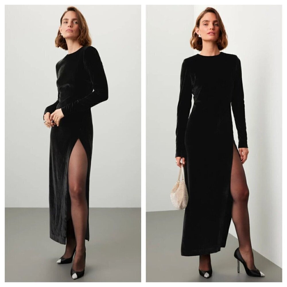 NONchalant Maxwell Dress in Black Velvet - Size XS - EUC
